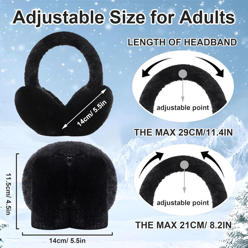 Eyegla Winter Ear Muffs Women Adjustable Fuzzy Earmuffs Faux Fur Ear Warmers Foldable Ear Covers for Cold Weather - Image 5